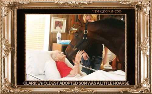 Clarice's oldest adopted son is a little hoarse