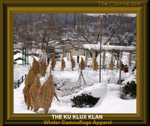 The Ku Klux Klan winter camouflage appare 