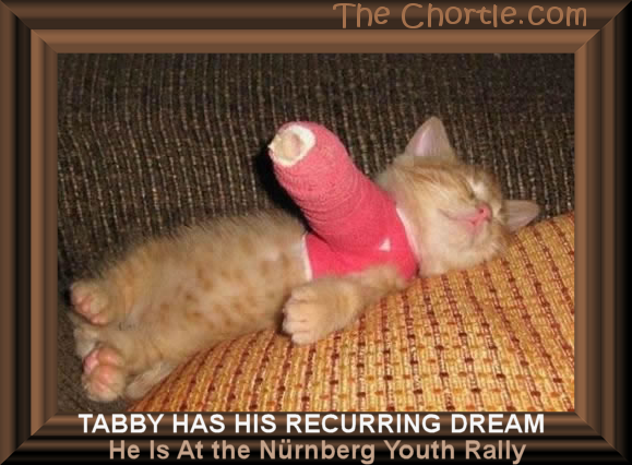 Tabby has his recurring dream he is at the Nürnberg youth rally.