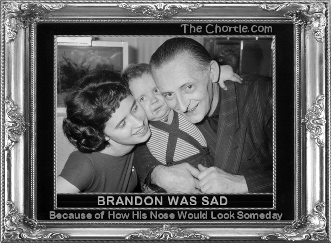 Brandon was sad because of how his nose will look some day.