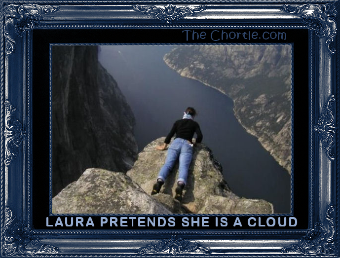 Laura pretends she is a cloud.