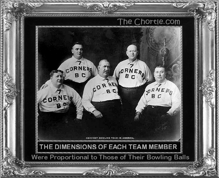 The dimension of each team member were proportional to those of their bowling balls