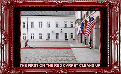 The first on the red carpet cleans up