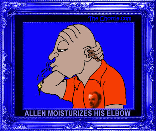 Allen moisturizes his elbow.