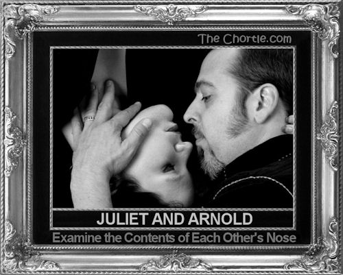 Juliet & Arnold examine the contents of each other's nose