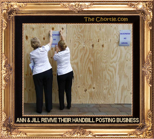 Ann & Jill revive their handbill posting business.