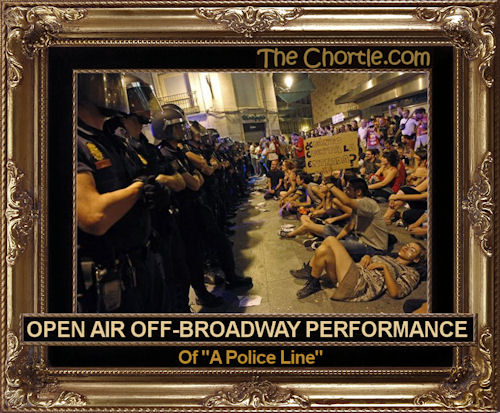 Open air off-Broadway performance of "A Police Line"