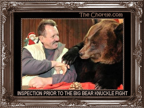 Inspection prior to the bear knuckle fight