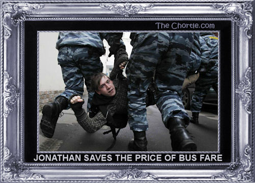 Jonathan saves the price of bus fare