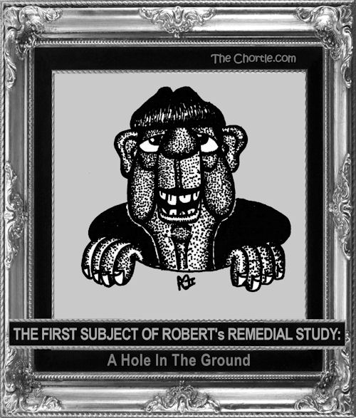 The first subject of Robert's remedial study: a hole in the ground