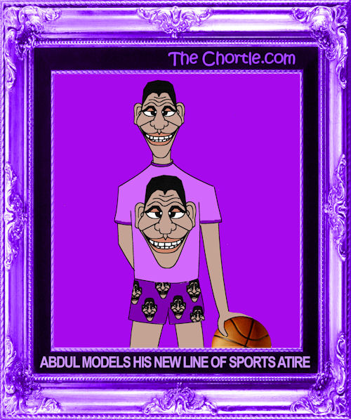 Abdul models his new line of sports atire.