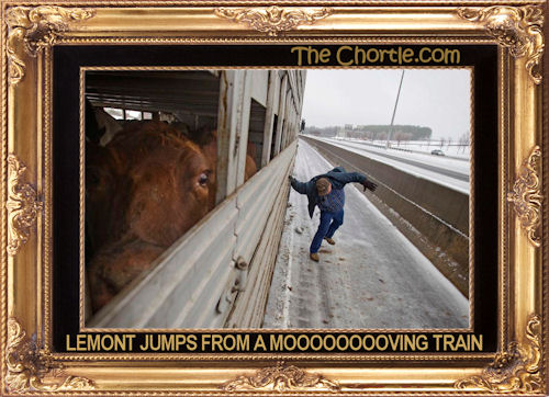 Lemont jumps from a mooooooving train.