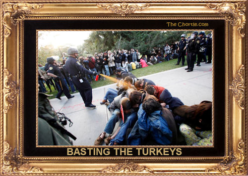 Basting the turkeys