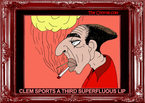 Clem sports a third superfluous lip