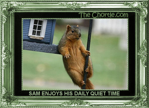 Sam enjoys his daily quiet time