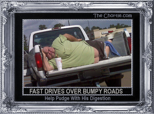Fast drives over bumpy roads help Pudge with his digestion