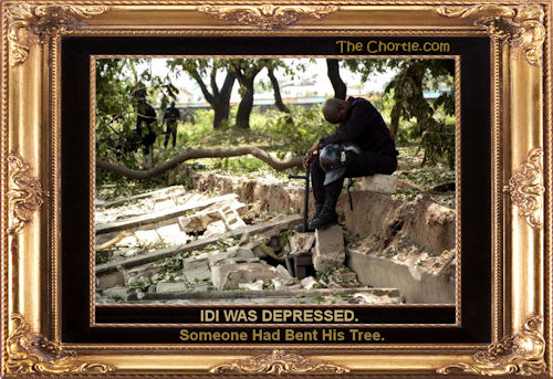 Idi was depressed. Someone had bent his tree.