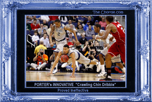 Porter's innovative "crawling chin dribble" proved ineffective.