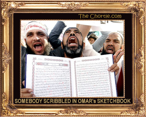 Somebody scribbled in Omar's sketchbook