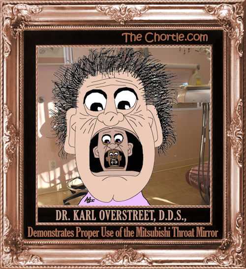 Dr. Karl Overstreet, D.D.S., demonstrates proper use of the Mitsubishi throat mirror