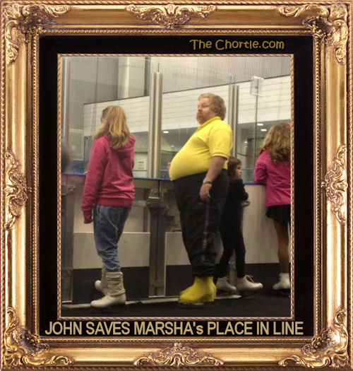 John saves Marsha's place in line