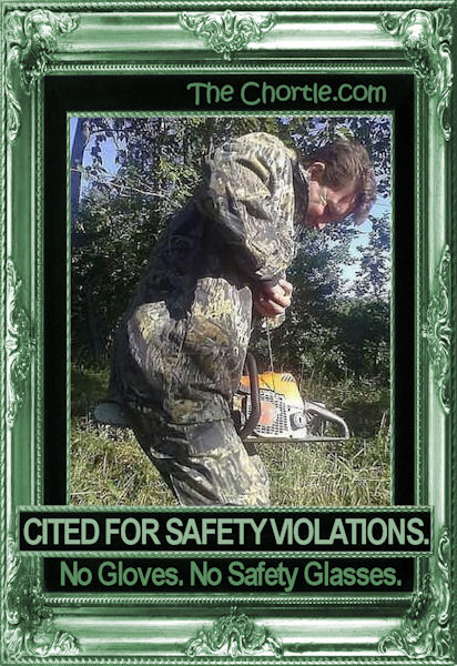 Cited for safety violations. No gloves. No safety glasses.
