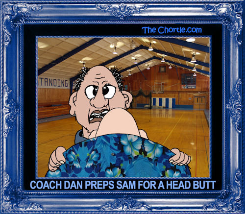 Coach Dan prepares Sam for a head butt