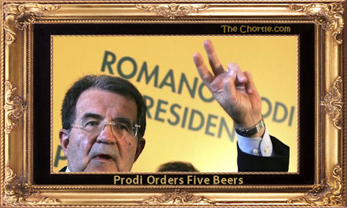 Prodi orders five beers