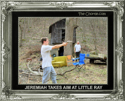 Jeremiah takes aim at little Ray