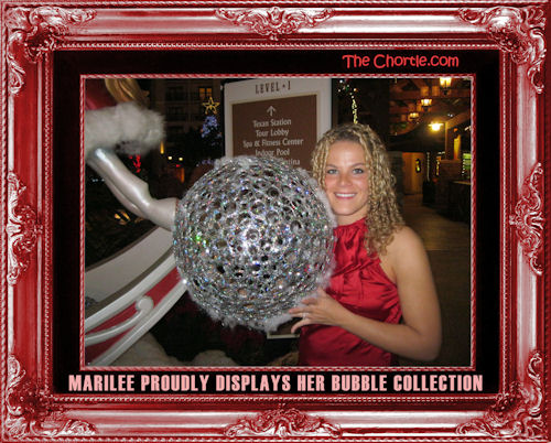 Marilee proudly displays her bubble collection