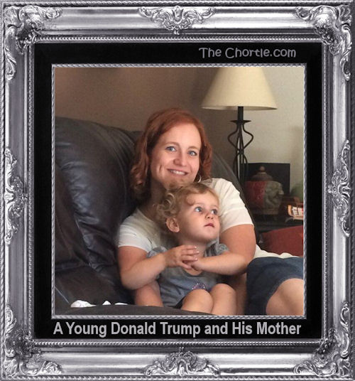 A young Donald Trump and his mother
