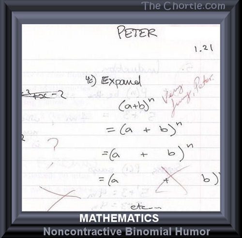 Mathematics. Noncontractive binomial humor.