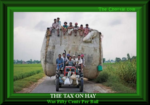The tax on hay was fifty cents per bail 
