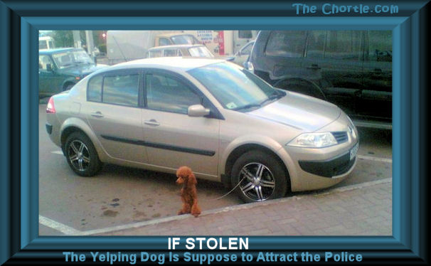 If stolen, the yelping dog is supposed to attract the police.