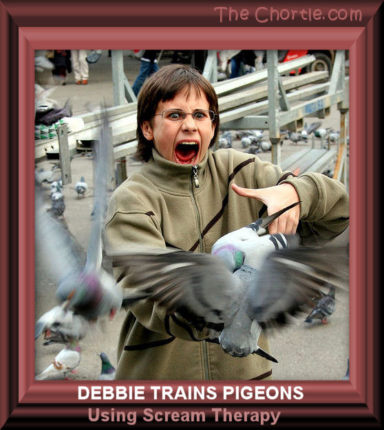 Debbie trains pigeons using scream therapy