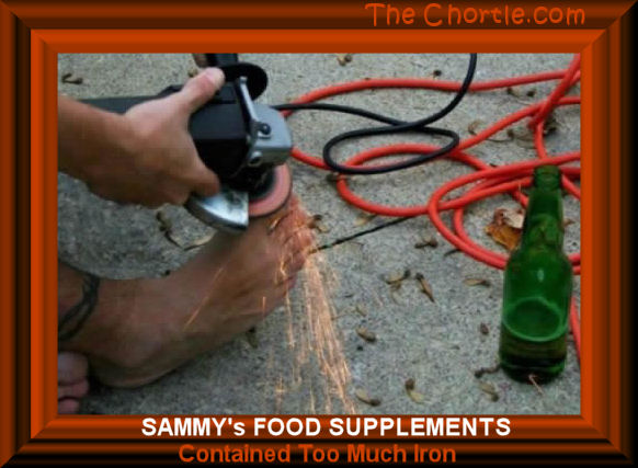 Sammy's food supplements contained too much iron.