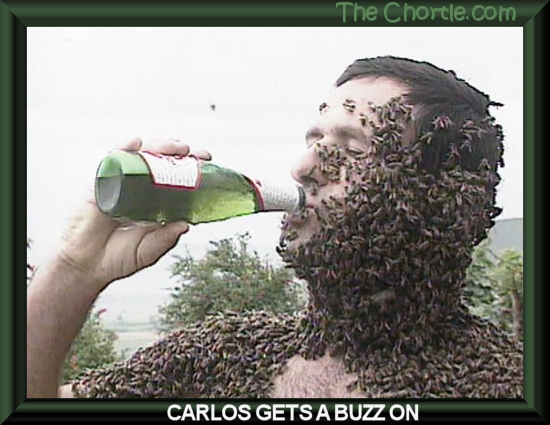 Carlos gets a buzz on.