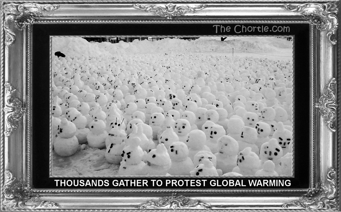 Thousands gather to protest global warming.