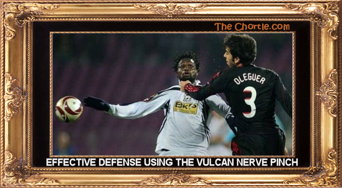 Effective defense using the Vulcan nerve pinch.