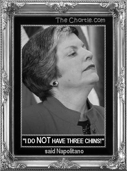 "I do NOT have three chins!" said Napolitano.