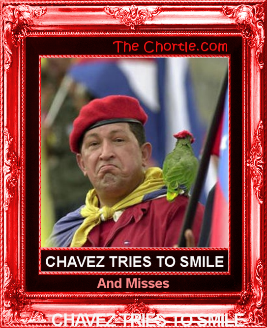 Chavez tries to smile and misses.