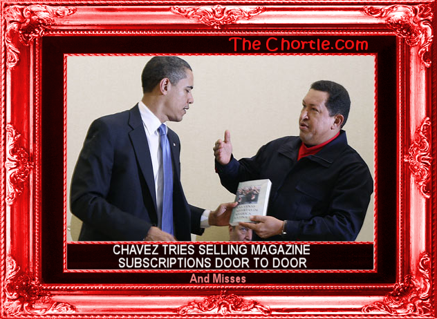 Chavez tries selling magazines subsciptions door to door and misses.