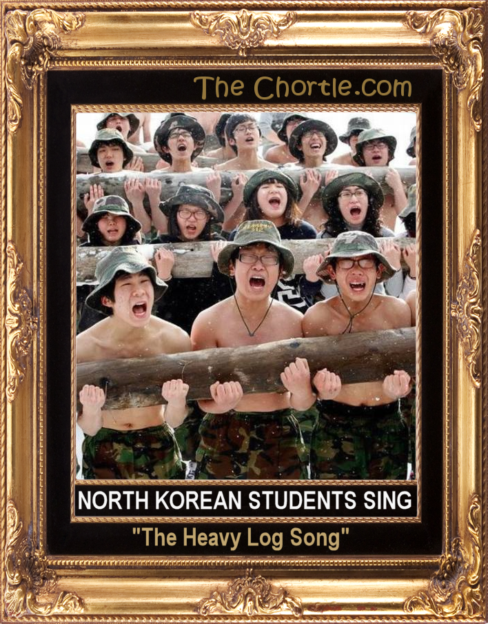 North Korean students sing "The Heavy Log Song"
