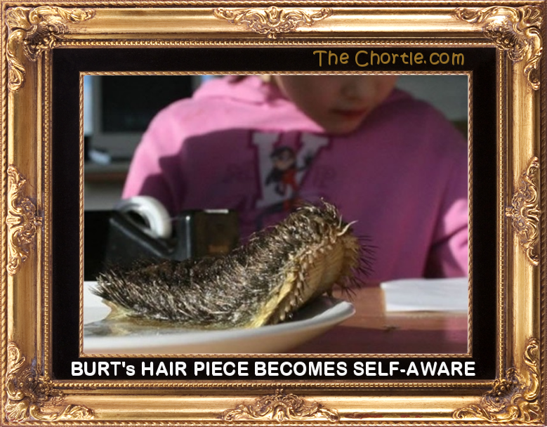 Burt's hair piece becomes self-aware.