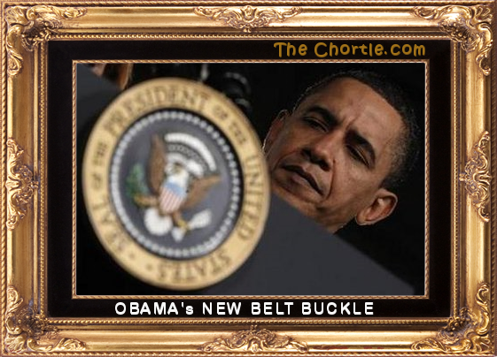 Obama's new belt buckle.