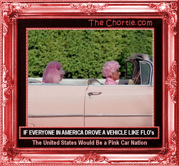 If everyone in America drove a vehicle like Flo's, the United States would be a pink car nation.