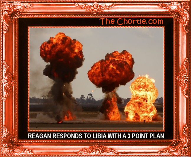 Reagan responds to Libia with a 3 point plan.
