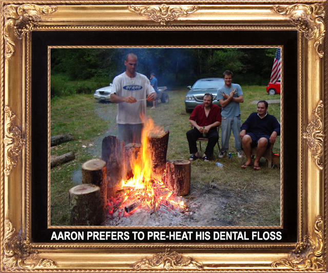 Aaron prefers to pre-heat his dental floss.