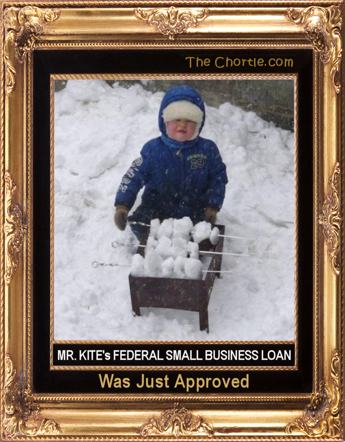 Mr.Kite's federal small business loan was just approved.