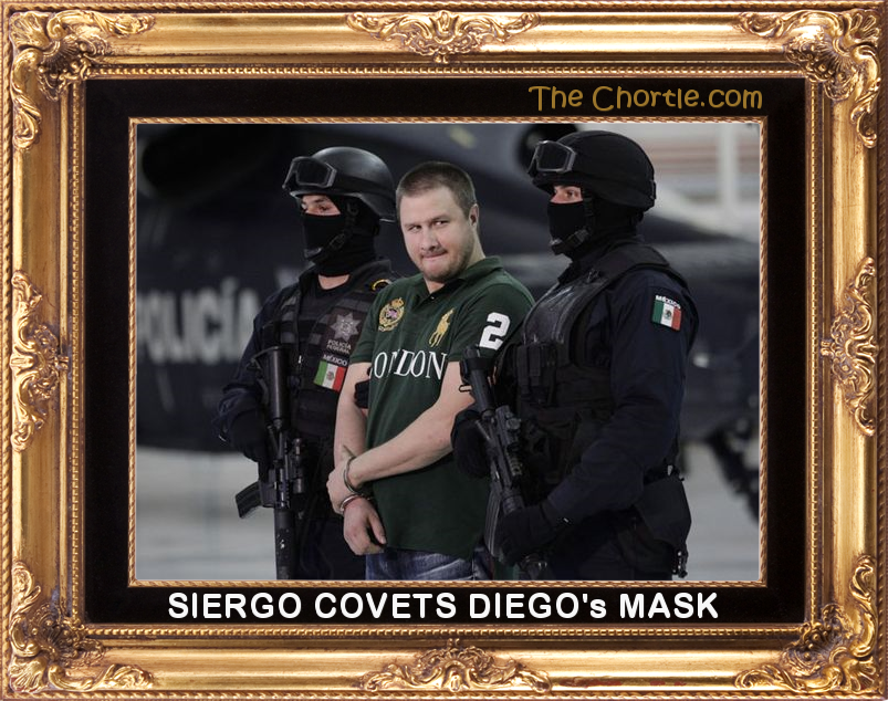 Sergo covets Diego's mask.